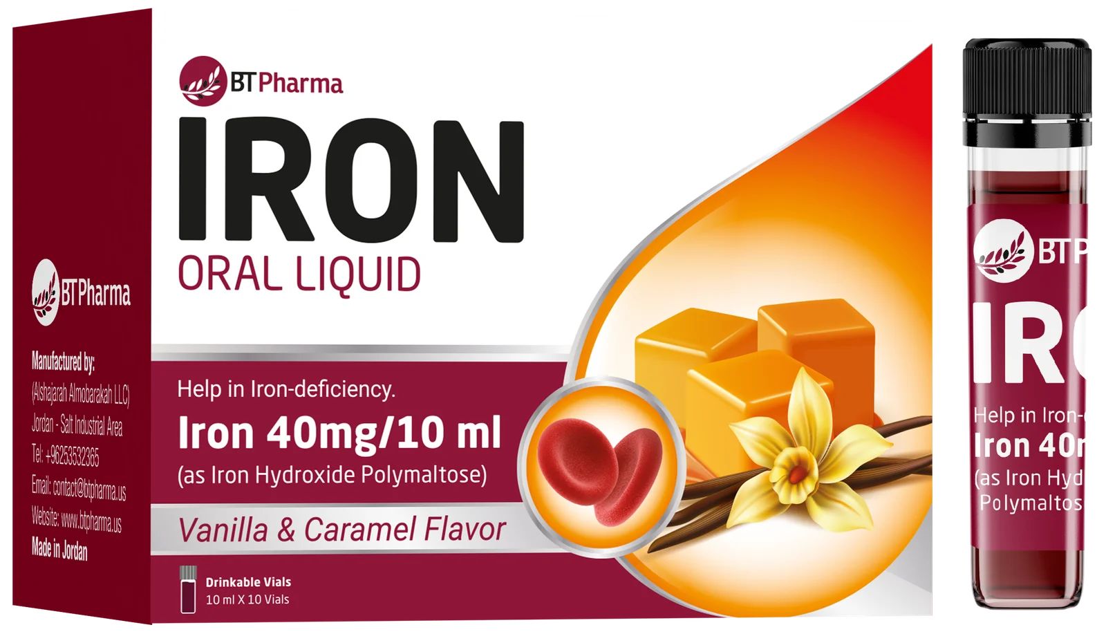 BT Pharma Iron Oral Liquid 40mg 10 Vials