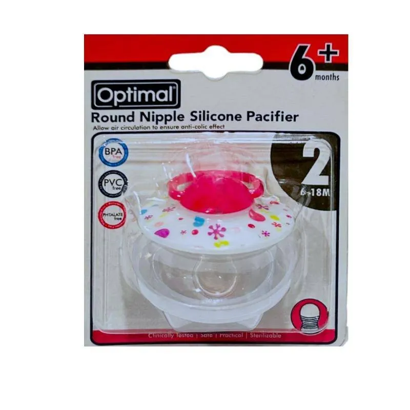 Optimal Round Nipple Pacifier 6M+