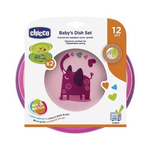 Chicco Baby's Dish Set Pink 12M+