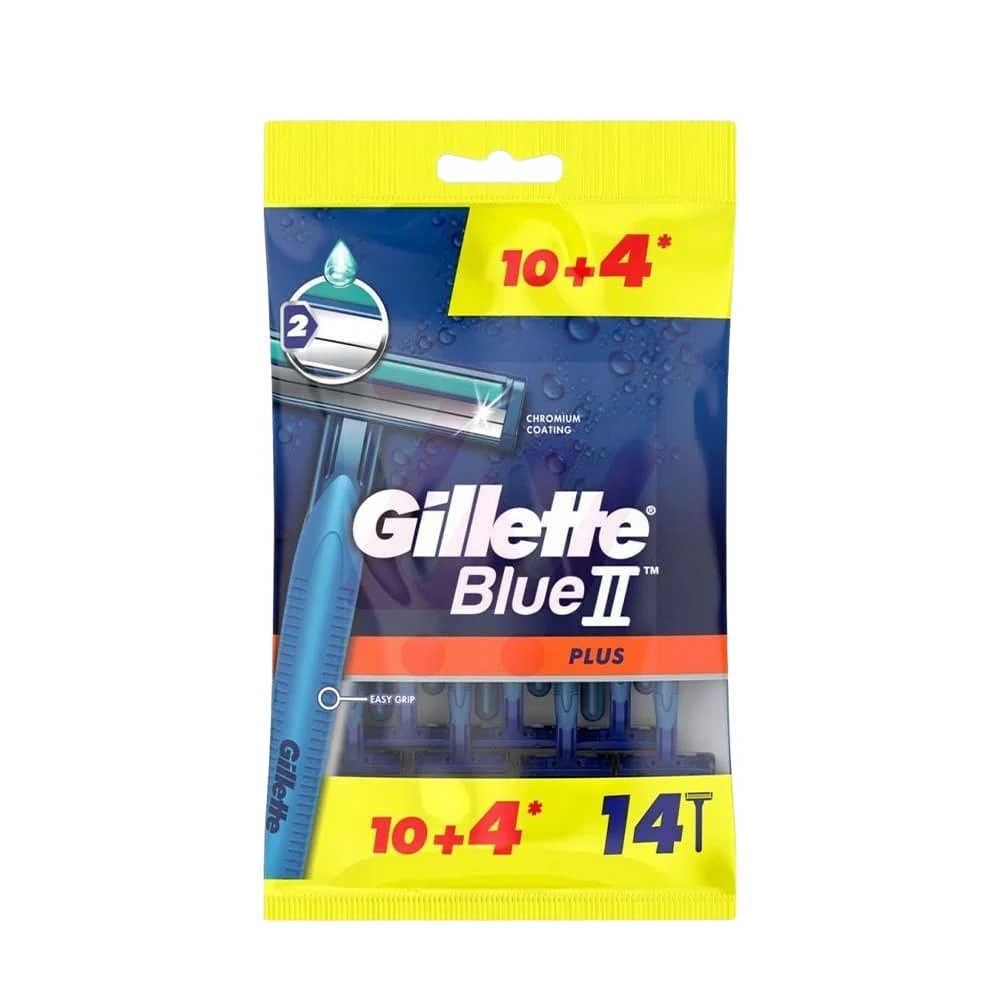 Gillette Blue 2 Plus Men's Razor 14 Blades (10+4)
