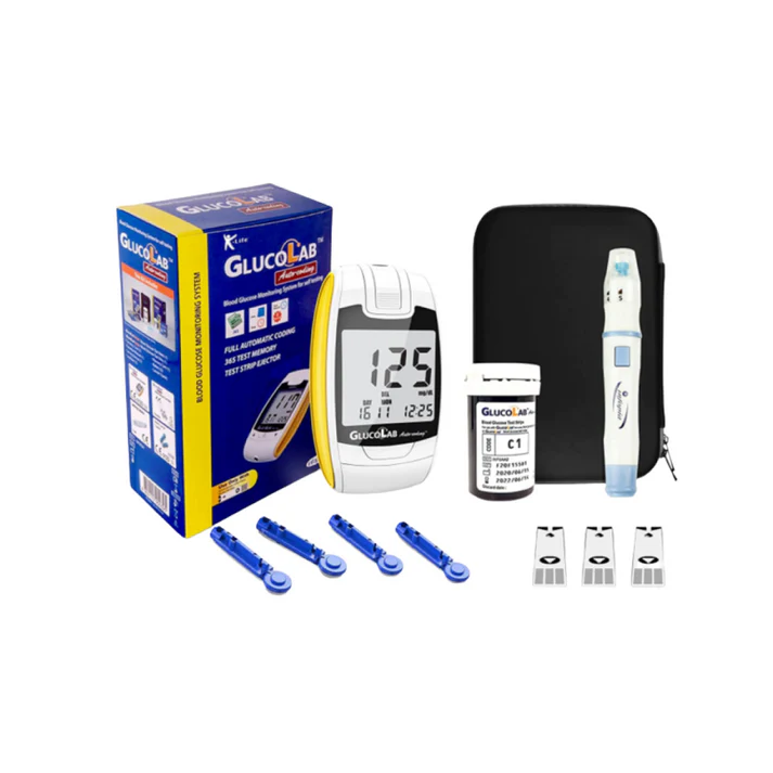 GlucoLab Blood Glucose Meter With 25 Test Strips
