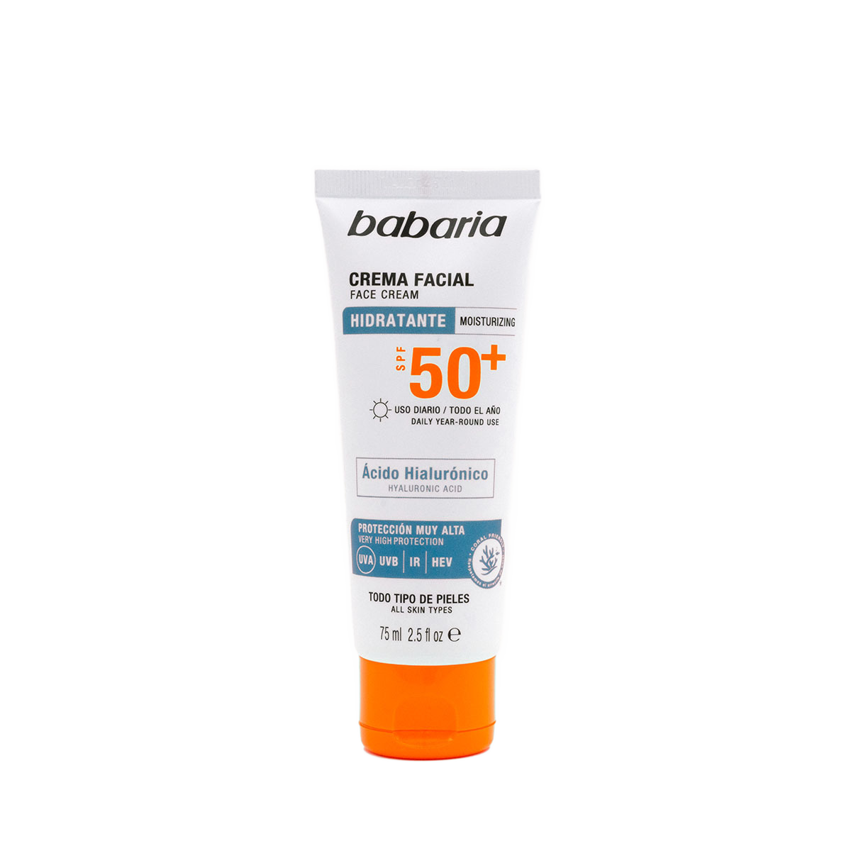 Babaria Sunblock Face Cream Hyaluronic Acid SPF50+ 75ml