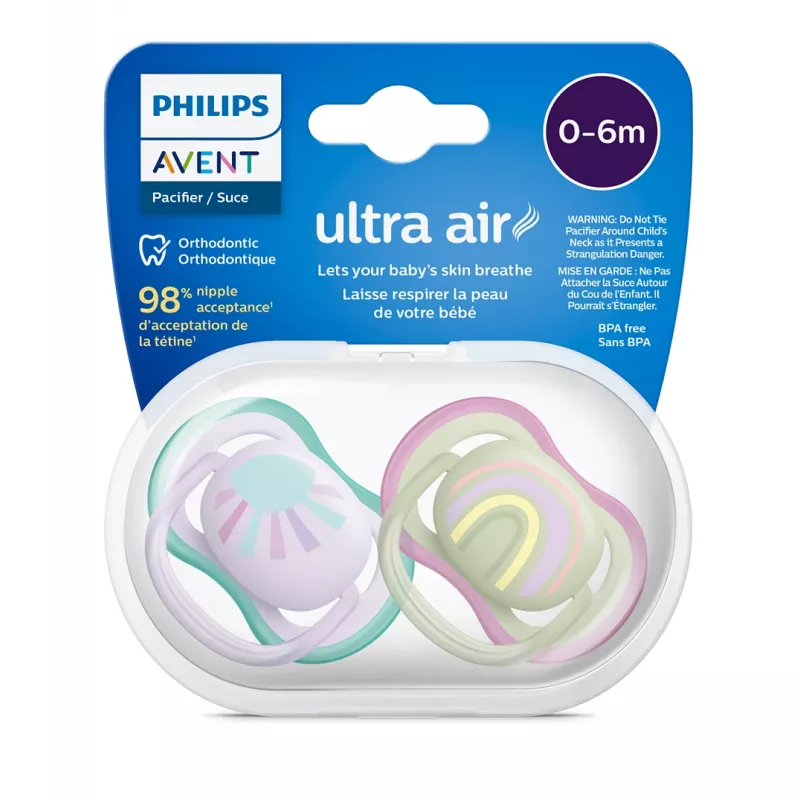 Philips Avent Ultra Air 0-6M Soother Girl 2 Pcs