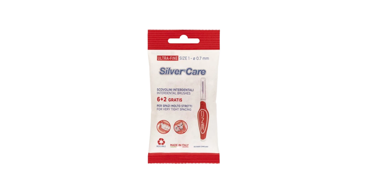 Silver Care Ultra-Fine Interdental Brushes 0.7mm 8 Pcs