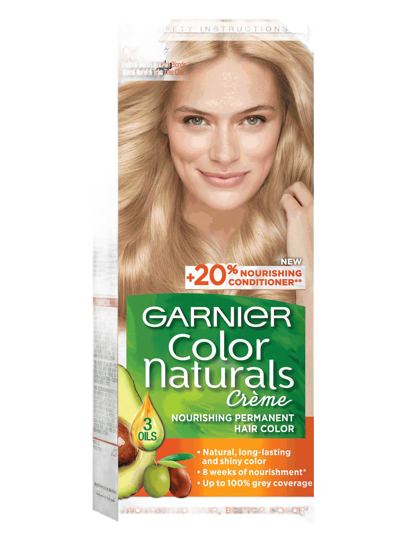 غارنييه ناتشورالز صبغة شعر 9.1 أشقر رمادي فاتح