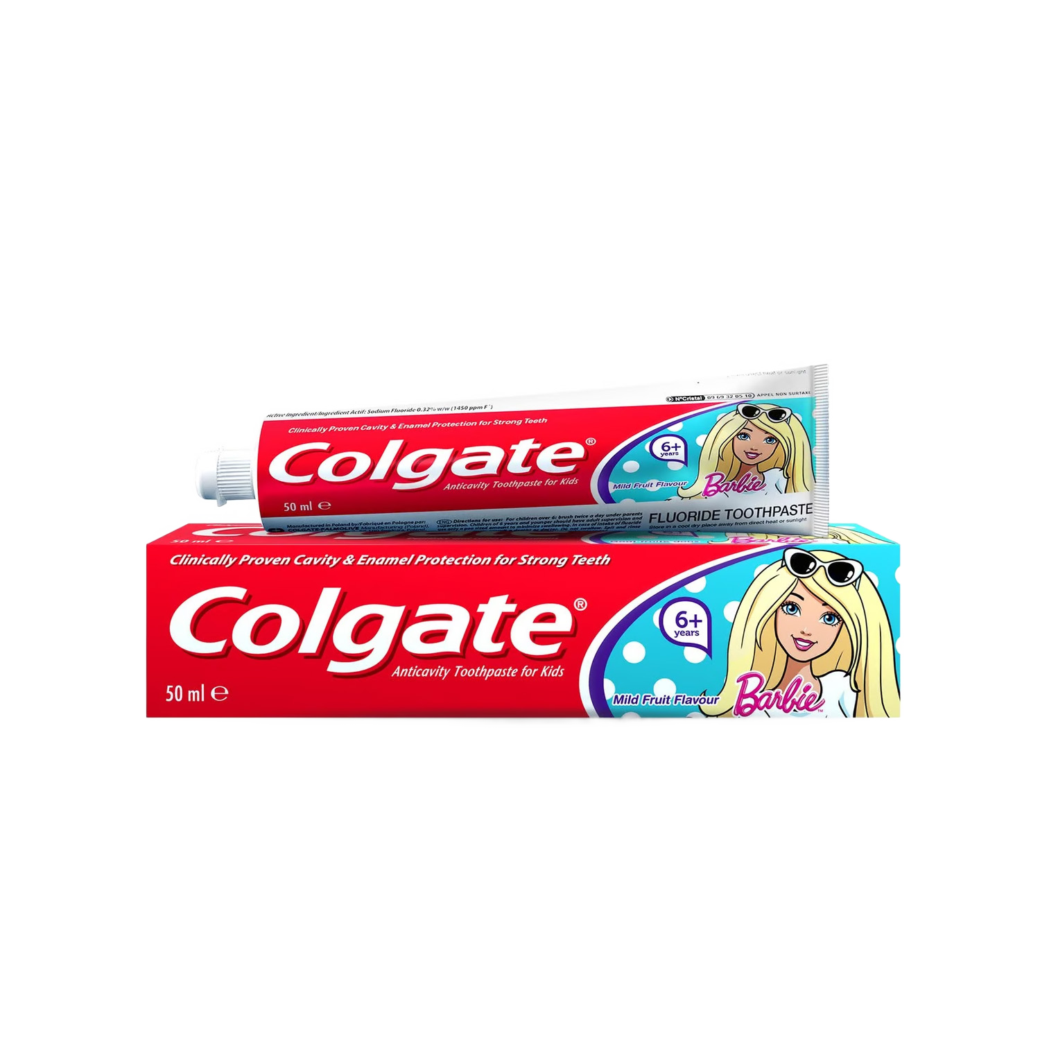 معجون أسنان كولجيت باربي بنكهة الفواكه للأطفال 6 سنوات فأكثر 50 مل