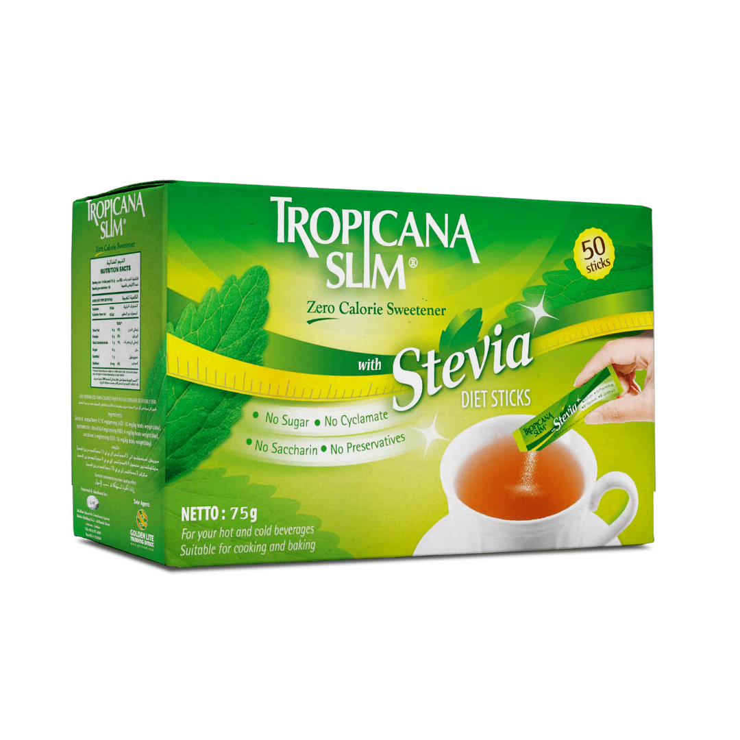 Tropicana Slim Zero Calorie Sweetener with Stevia 50 Sticks