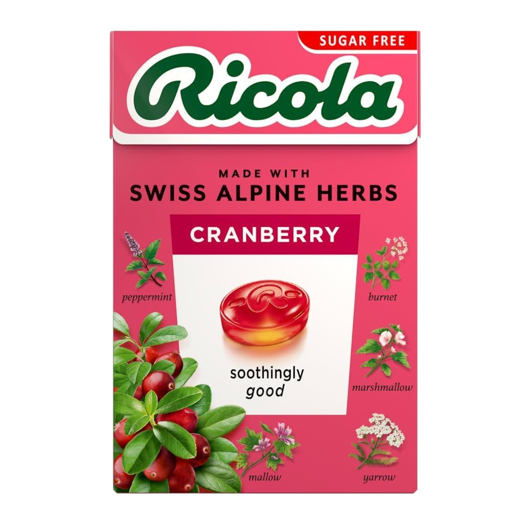 Ricola Cranberry Sugarfree Herb Lozenges 45G