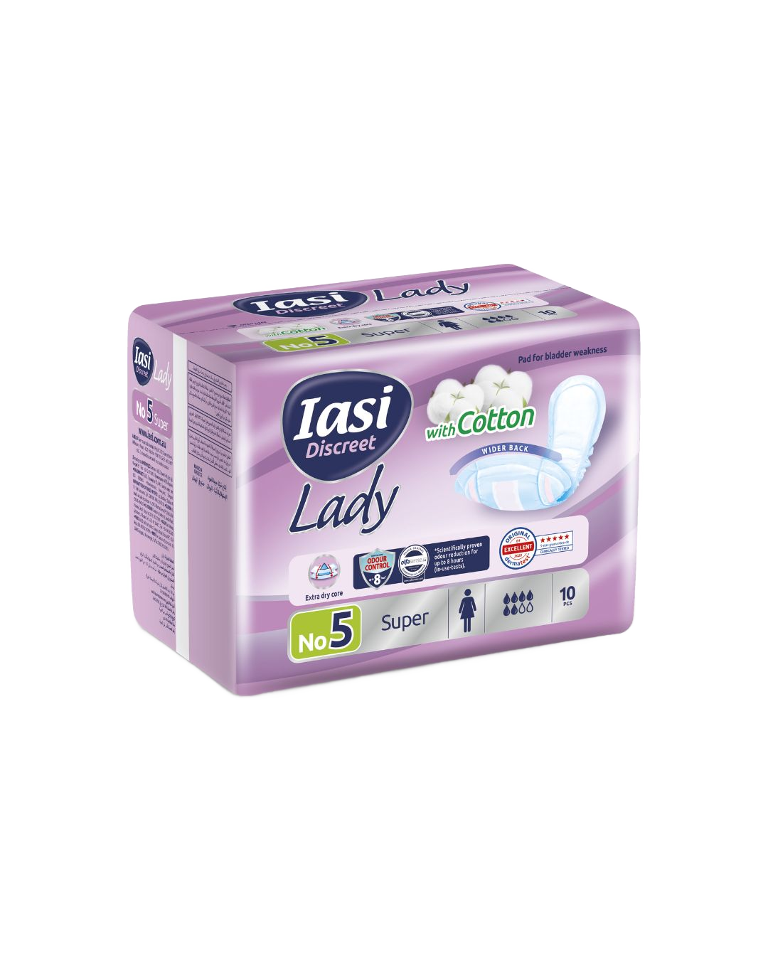 IASI Lady Discreet Number 5 Super Pads 10 Pcs