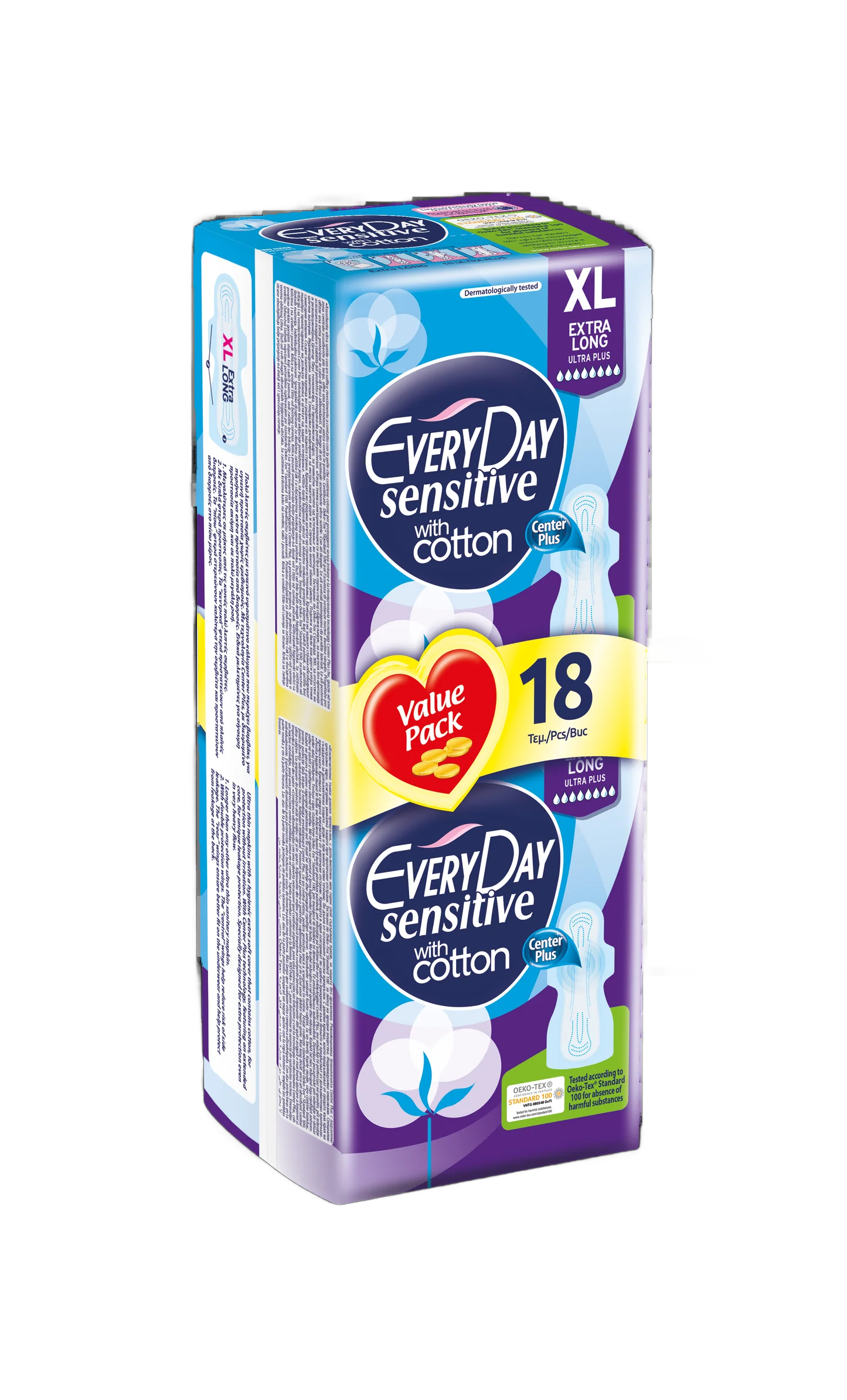 إيفريداي سينسيتيف فوط صحية طويلة جداً 18 قطعة