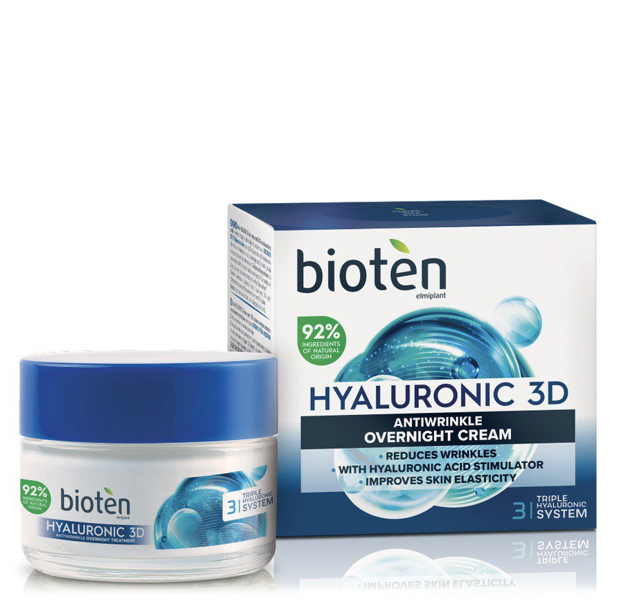 بيوتين كريم ليلي بحمض الهيالورونيك ثلاثي الأبعاد مضاد للتجاعيد 50 مل