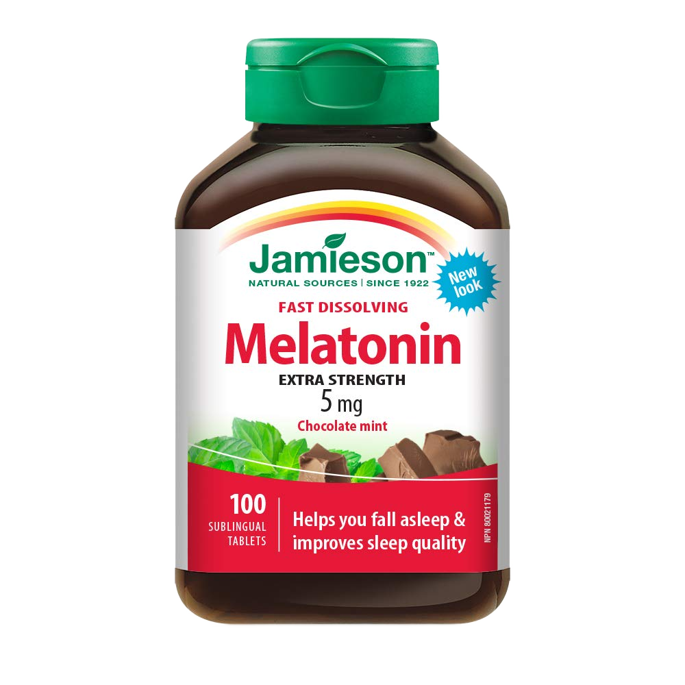 Jamieson Melatonin 5mg 100 Chewable Tablets Chocolate mint
