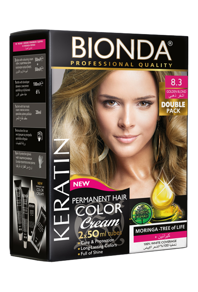 بيوندا  صبغة شعر دائمة 8.3  أشقر ذهبي عبوتان  50 مل