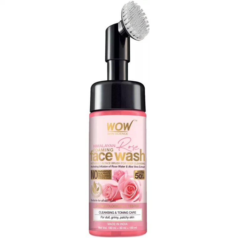 Wow Skin Science Himalayan Rose Face Wash With Brush 150ml