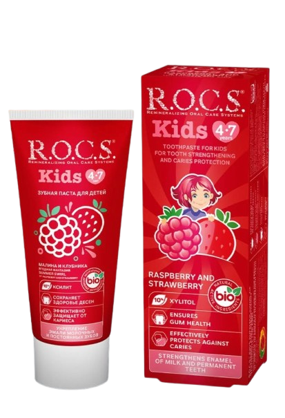 R.O.C.S Kids Raspberry and Strawberry Toothpaste 45g