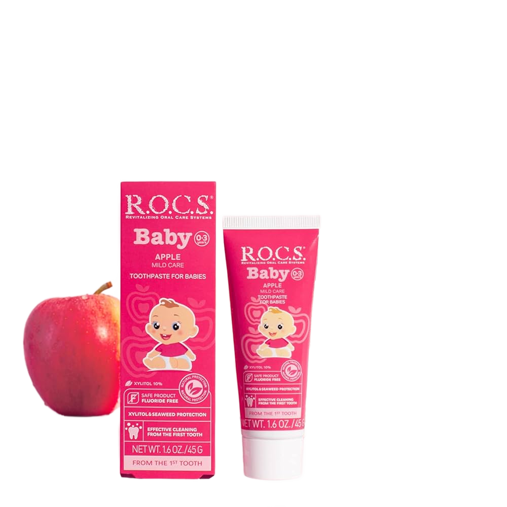 آر.أو.سي.إس معجون أسنان للأطفال بنكهة التفاح للفئة العمرية 0-3 سنوات 45 غرام
