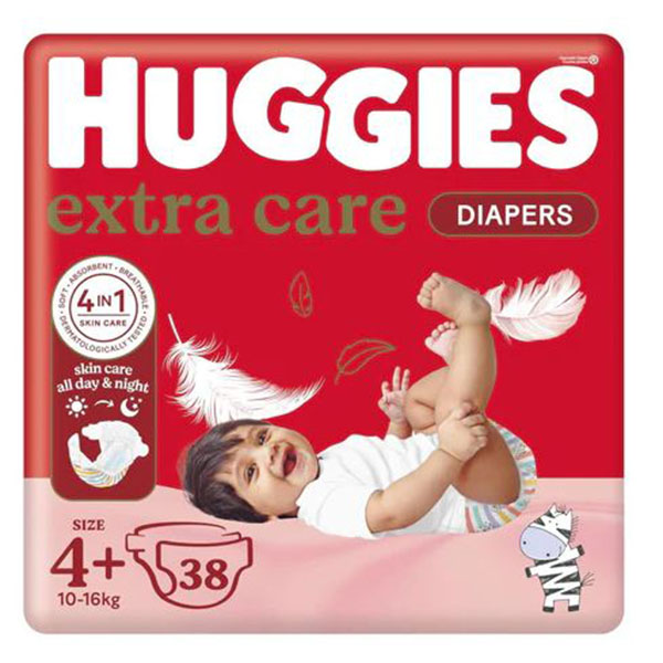 Huggies Jumbo Diapers Size 4+ (10-16 KG) 38 Diapers