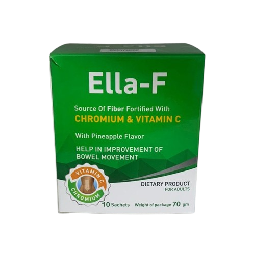 Ella-F Fibers with Chromium and Vitamin C Pineapple Flavor 10 Sachets