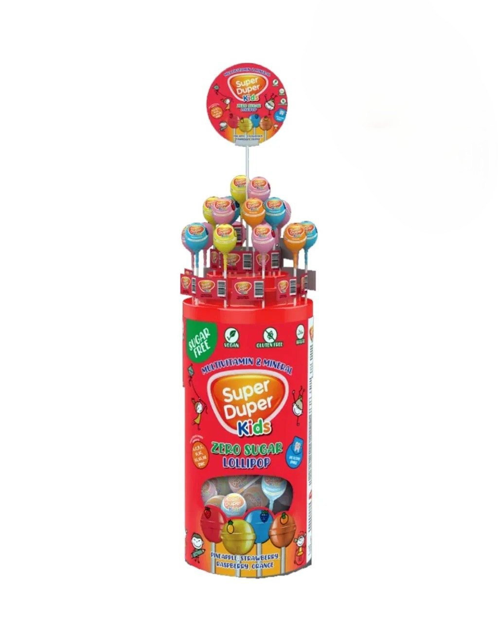 Super Duper Kids Zero Sugar Lollipops 150 Pcs