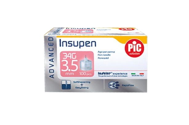 Pic Insupen Pen Needles 34G 3.5mm 100Pcs