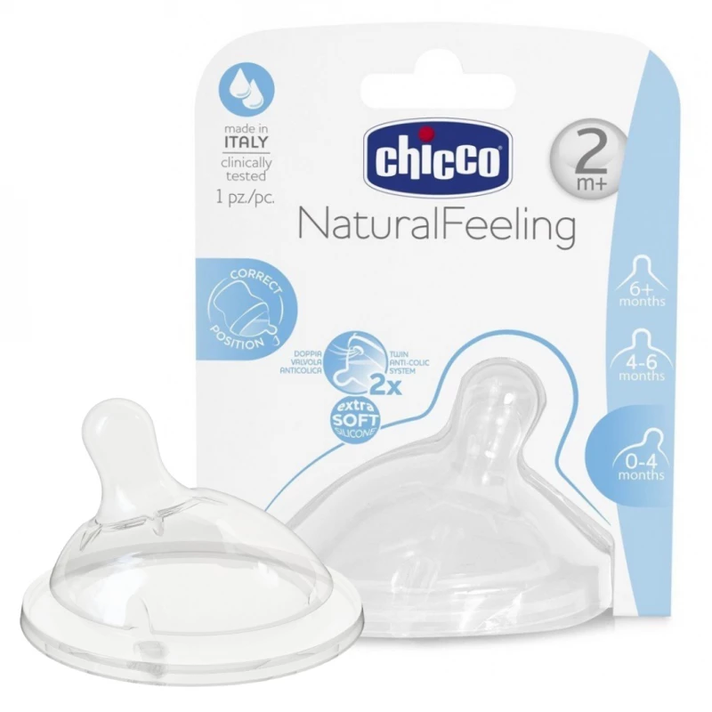 Chicco Natural Feeling Teat 2M+ Medium Flow