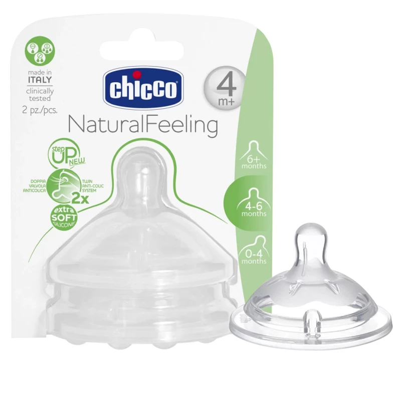 Chicco Natural Feeling Teat 4M+ Adjustable Flow 2 Pieces