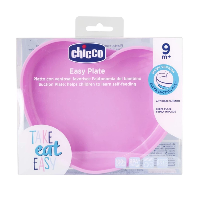 Chicco Easy Plate +9M Heart Shaped Pink