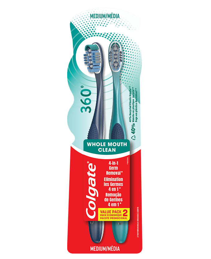 كولجيت فرشاة أسنان متوسطة الخشونة عبوة مزدوجة