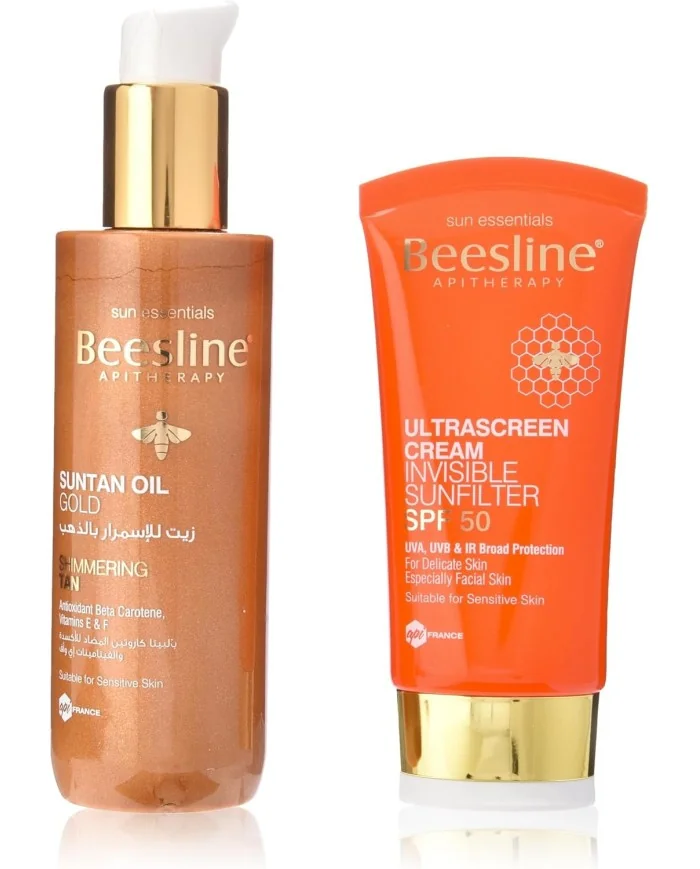 Beesline Suntan Oil Gold + Ultrascreen Cream Invisible Sunfilter SPF50 60ml