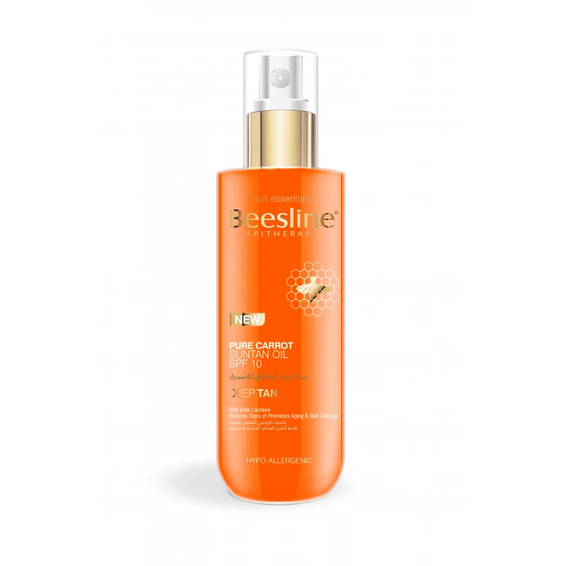 Beesline Pure Carrot Suntan Oil 200 ml + Free Ultrascreen Cream Invisible Sunfilter Spf 50