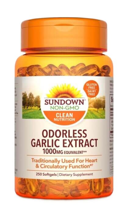 Sundown Odorless Garlic Extract 1000mg 250 Softgels