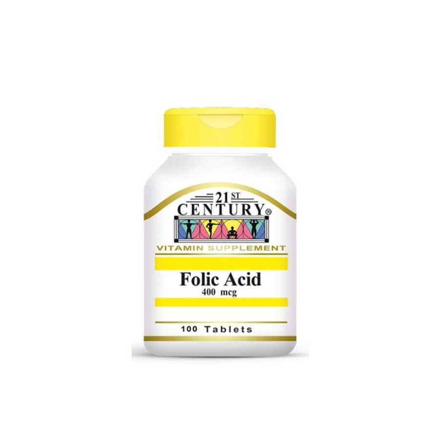 21st Century Folic Acid 400mcg 100 Tablets