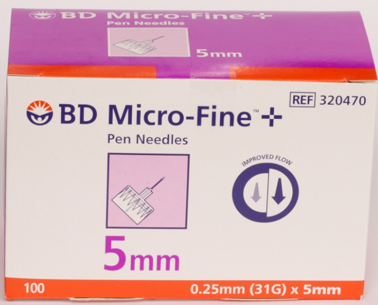 BD Micro-Fine Plus Pen Needles 31g - 5mm 100 Pieces