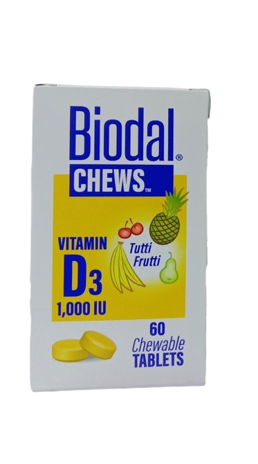 Biodal Vitamin D3 Chewable 1000 IU 60 Tablet