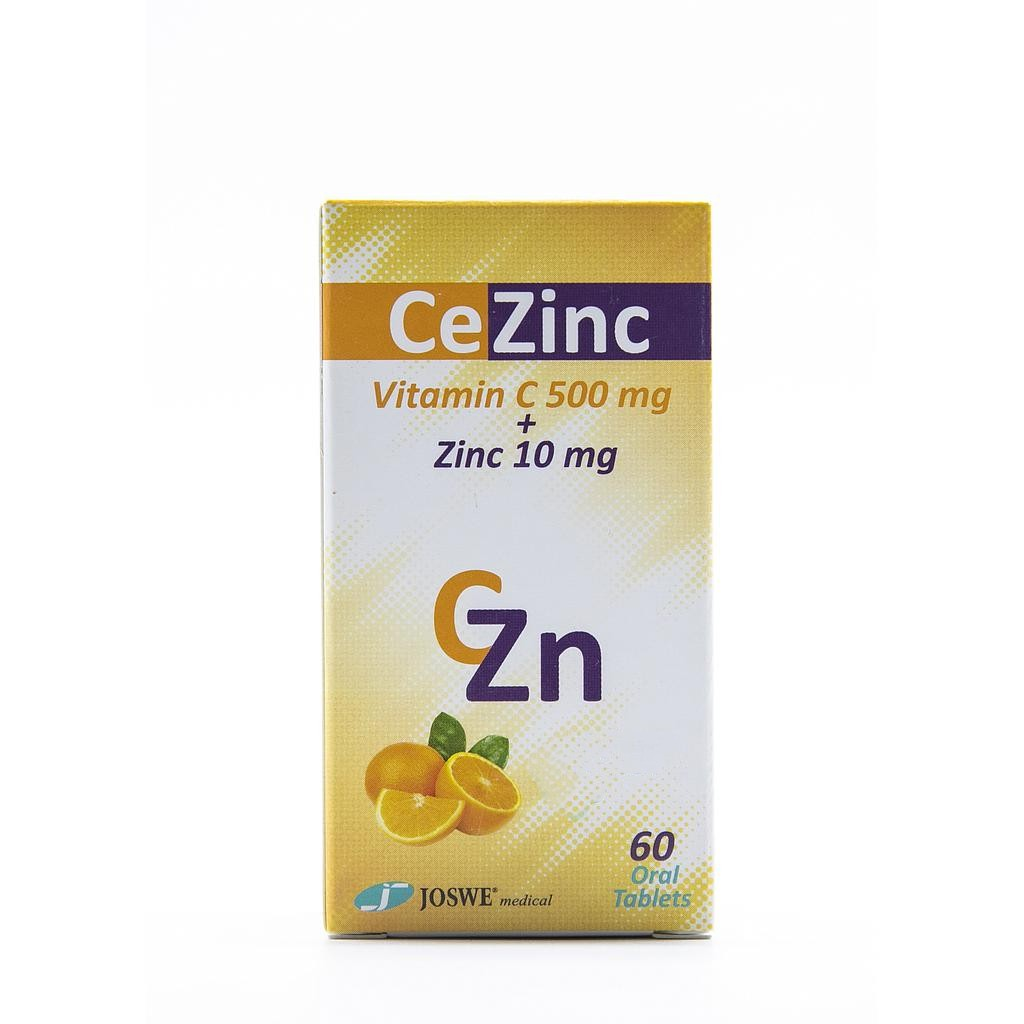 Joswe CeZinc Vitamin C 500mg + Zinc 10mg 60 Tabs