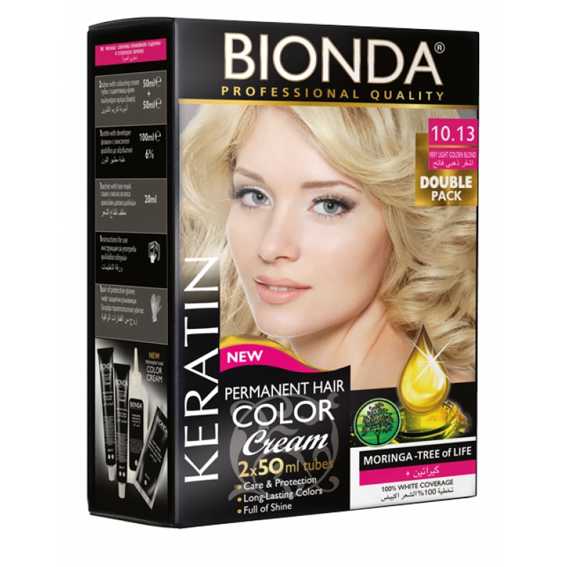 بيوندا صبغة شعر دائمة 10.13 أشقر ذهبي فاتح عبوتان 50 مل