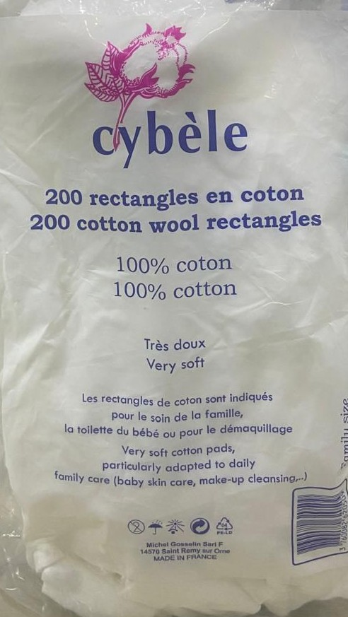 Cybele Rectangular Cotton 200 Pads