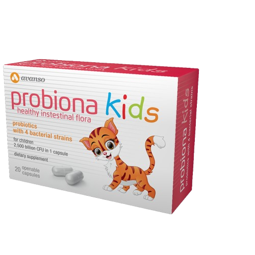Avanso Probiona Kids Probiotic 2.5 Billion CFUs For Children 20 Capsules