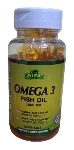 ألفا أوميغا 3 زيت السمك 1000 ملغ 60 كبسولة