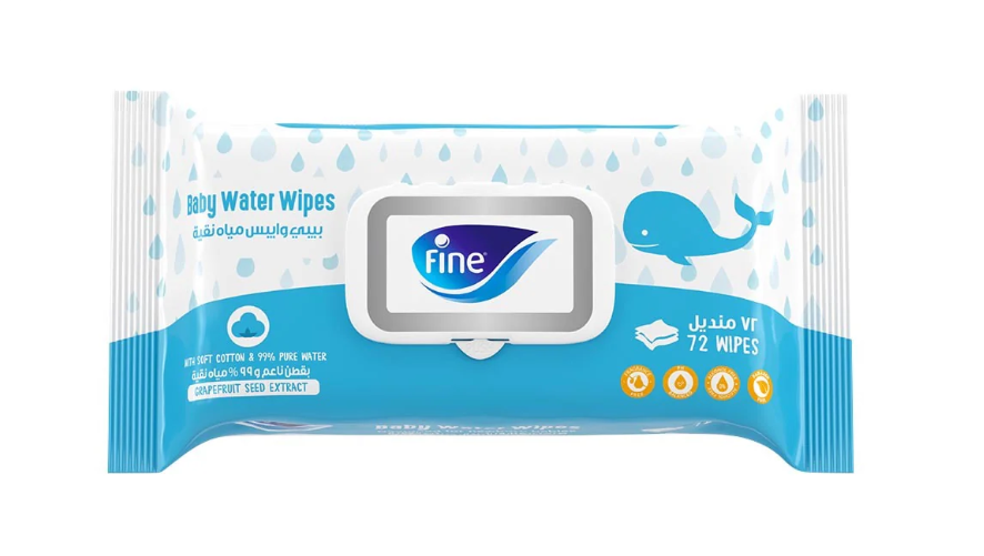 Fine Baby Water Wipes 72 Pieces