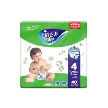 Fine Baby Diapers Size 4 (7-14 KG) Jumbo 40 Diapers