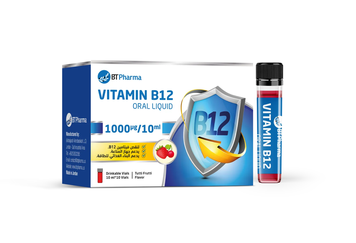 BT Pharma Vitamin B12 Oral Liquid 1000 mcg/10 ml 10 Vials