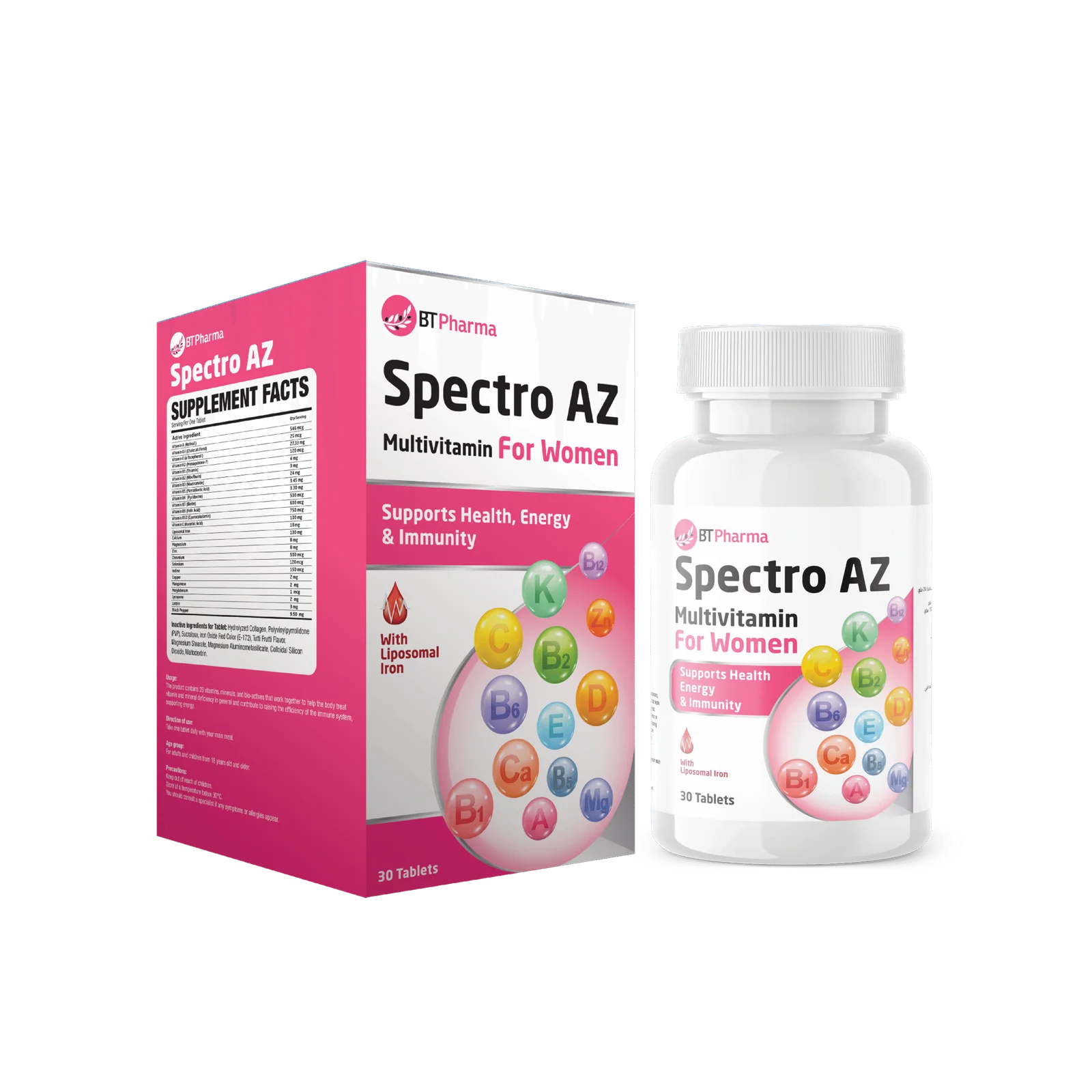 BT Pharma Spectro A-Z Multivitamins For Women 30 Tablets