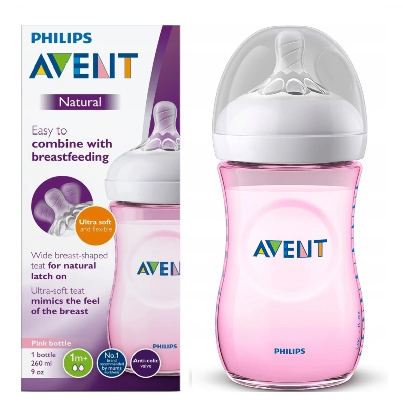 Philips Avent Natural Bottle Pink 260ml
