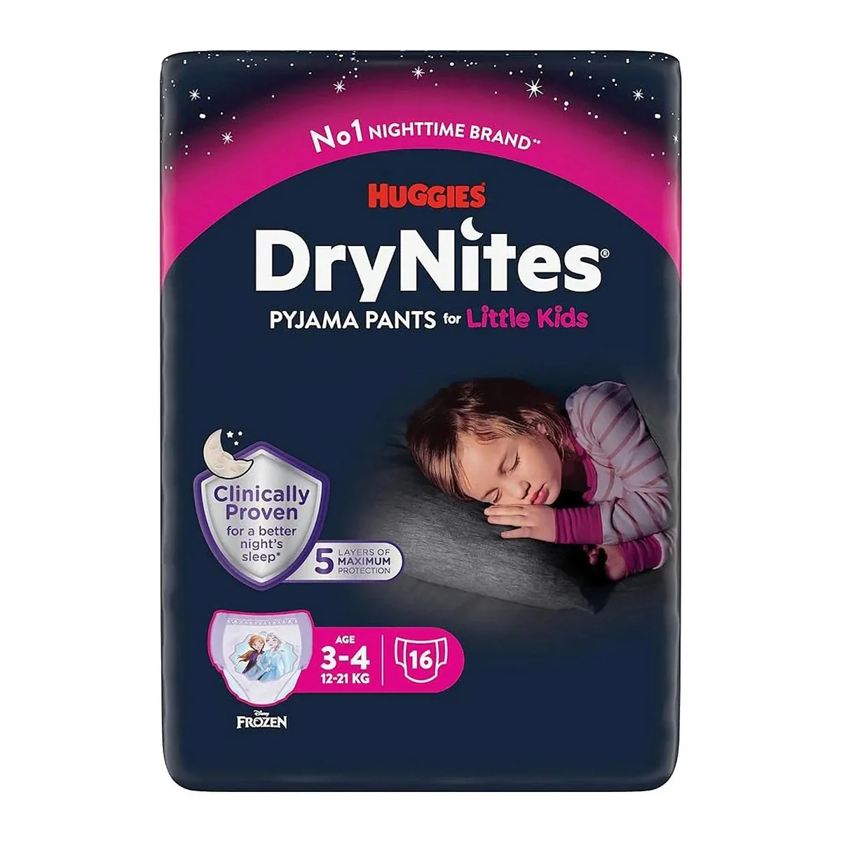 Huggies DryNites Pyjama Pants 3-4 years for Girls 12-21 Kg 16 Pants