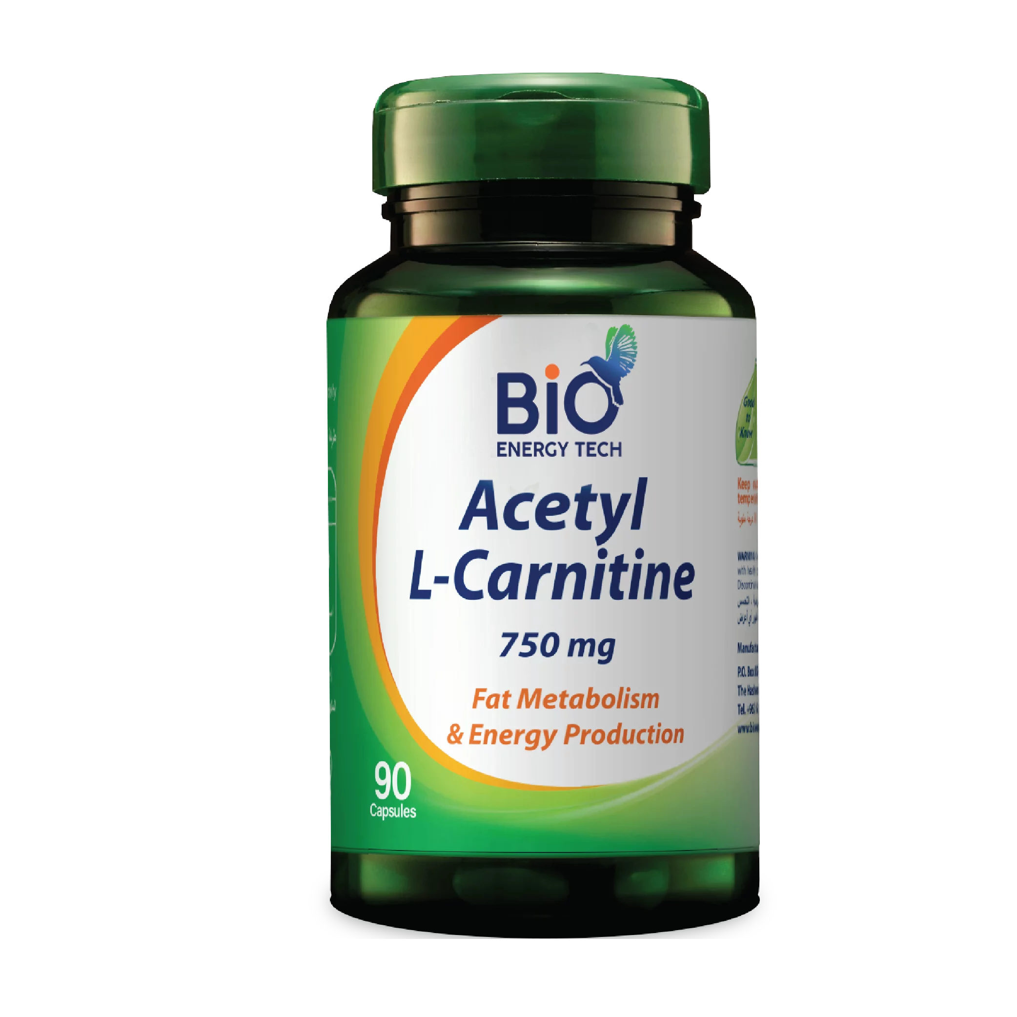 BioEnergyTech Acetyl L-Carnitine Capsule 750mg 90 Caps