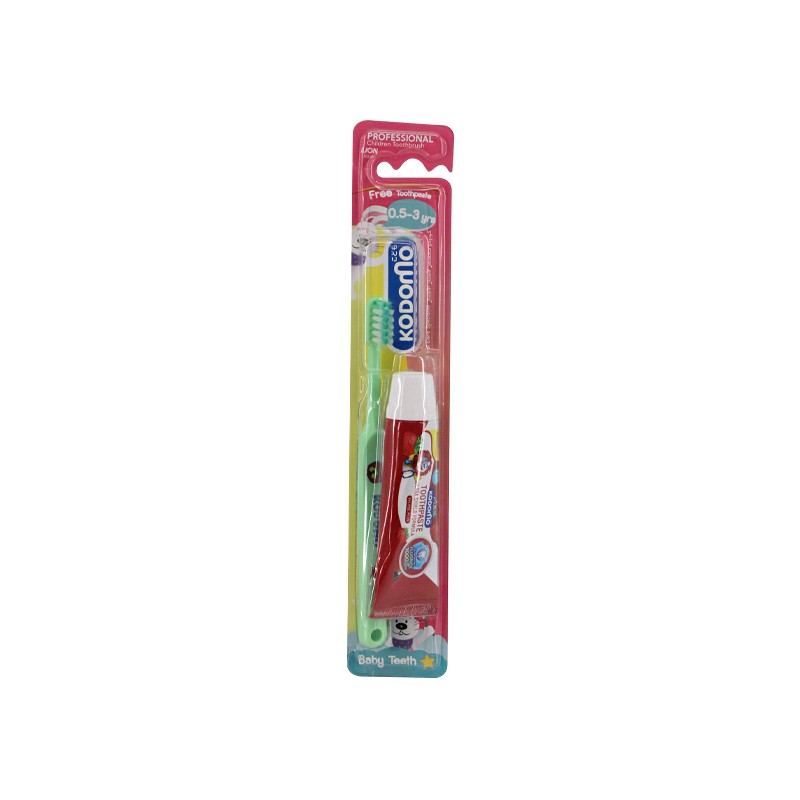 Kodomo 0.5-3Y Kids Toothbrush And Toothpaste
