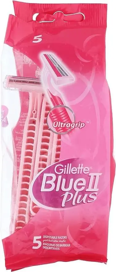 Gillette Blue II Plus Disposable Razors Pink 5 Pcs
