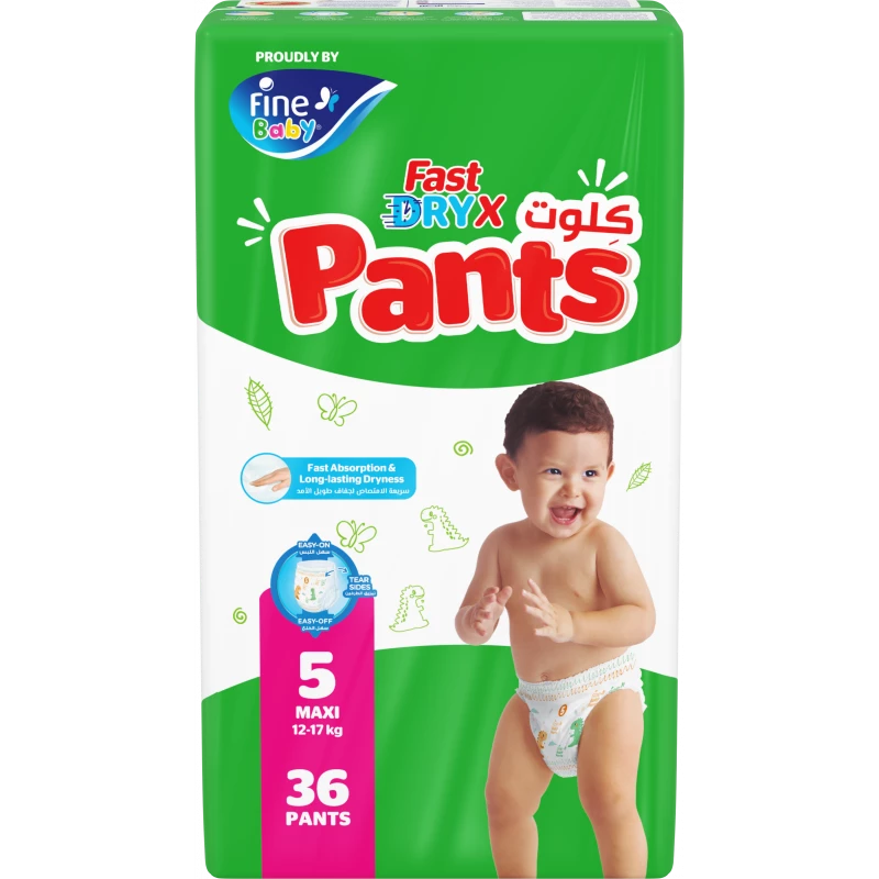 فاين بيبي بانتس 5 ماكسي 12-17كغ حفاضات أطفال 36x4 قطعة