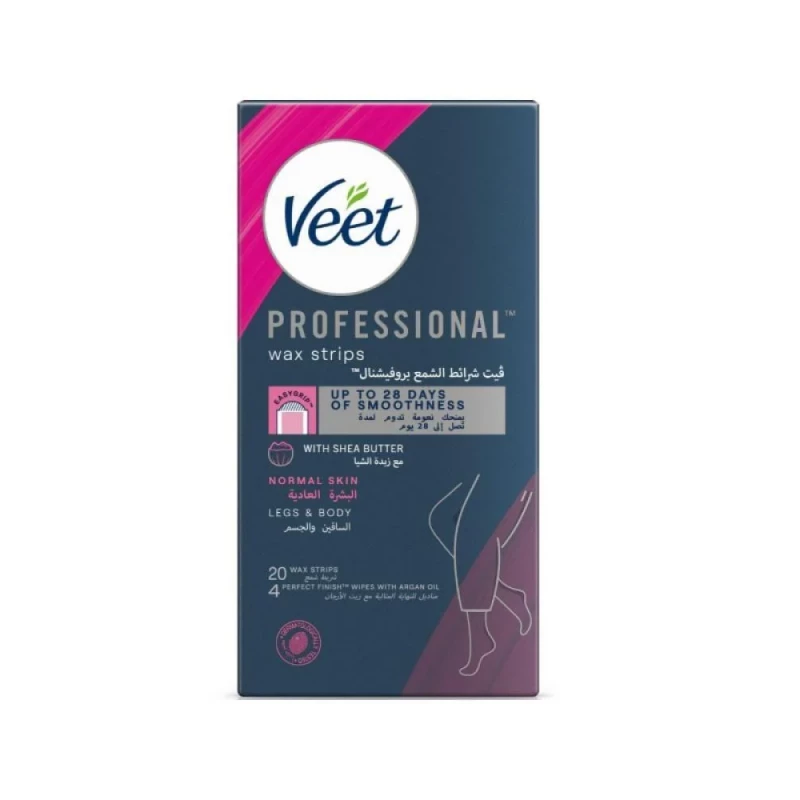 Veet Wax Strips For Dry Skin 20 Strips + 4 Wipes